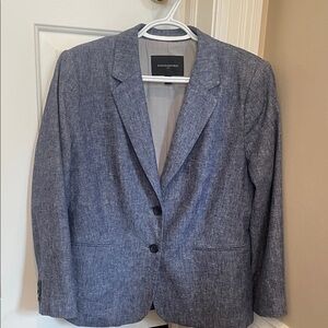 BR Banana Republic sz 12 - Chambray Linen Cotton Mix blazer - single breasted